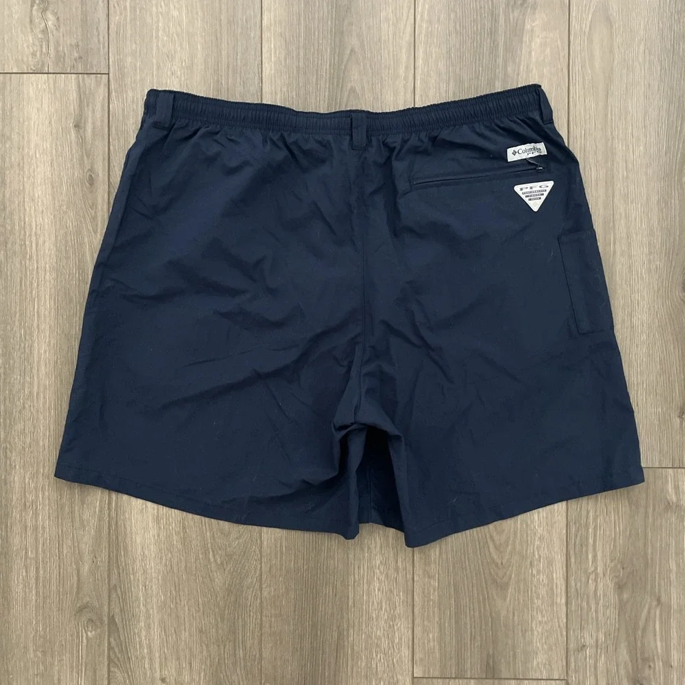 Columbia Omni Shade UPF 50 Swim Trunks Mens 2XL Navy Blue Pockets Lined NWT